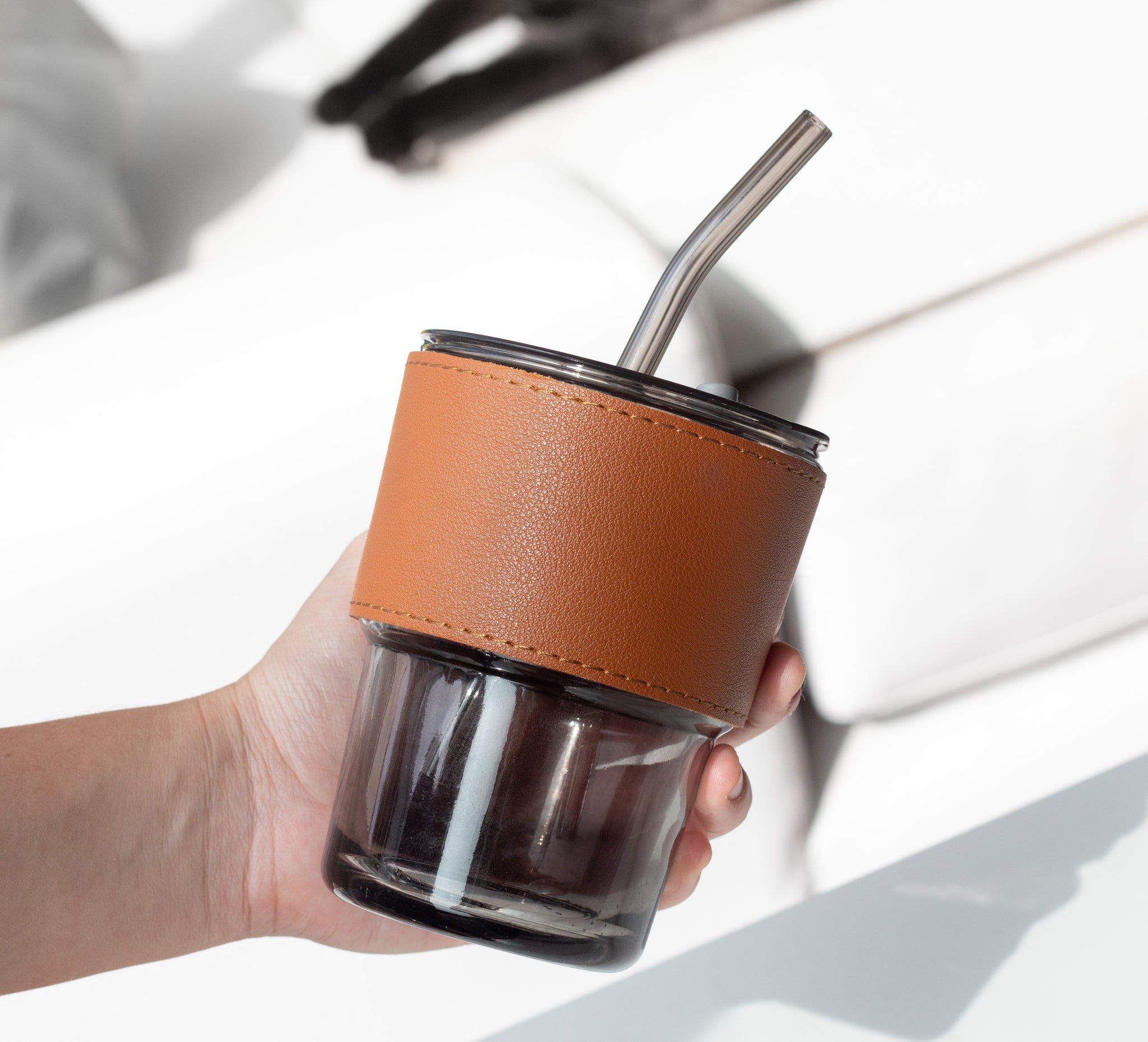 Thermo Glass - Mug translucido térmico para llevar café. – Lima con Cafeina