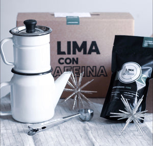 Kit Nro. 1 Cafetera + cafe + clip – Lima con Cafeina
